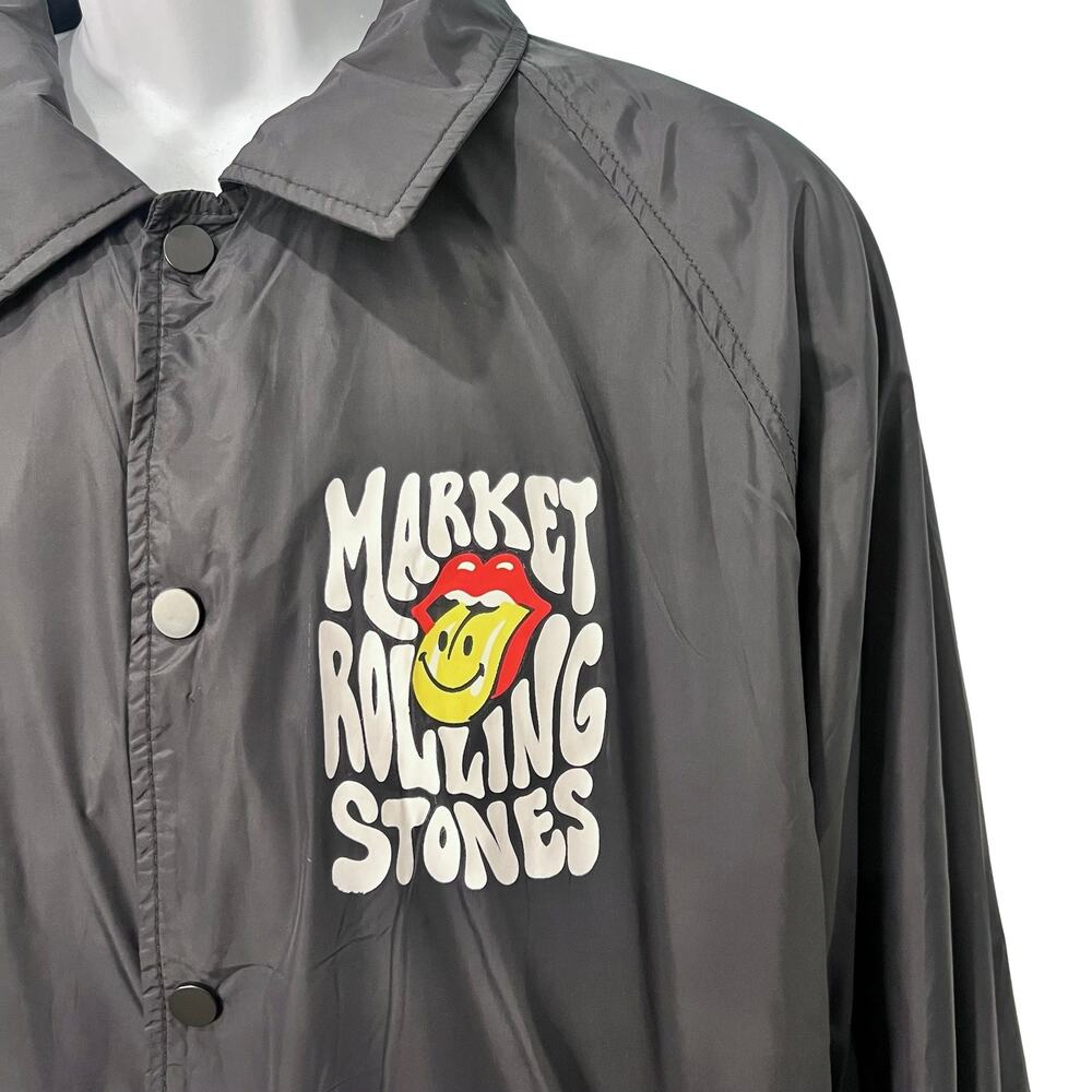 Rolling Stones x Smiley Market Black Lips Windbreaker Jacket size 2X NEW Tags - Picture 5 of 16